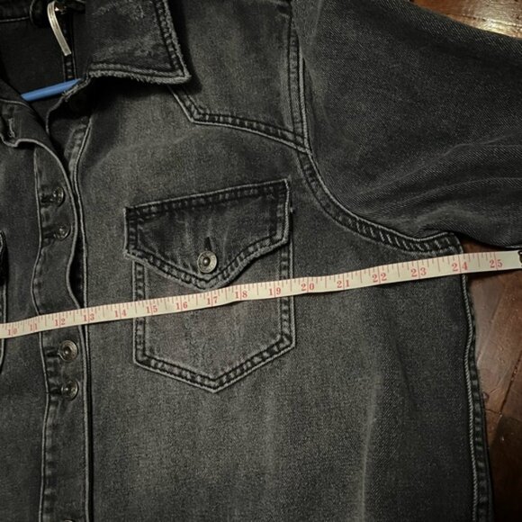 Host Pick⭐️Free People Moonchild Denim Distressed Black Jacket - Picture 15 of 15